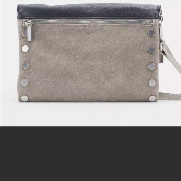 ❤️Hammitt Dillon Black Pewter Reversible 3 Way Clutch Crossbody leather Handbag - Picture 7 of 14